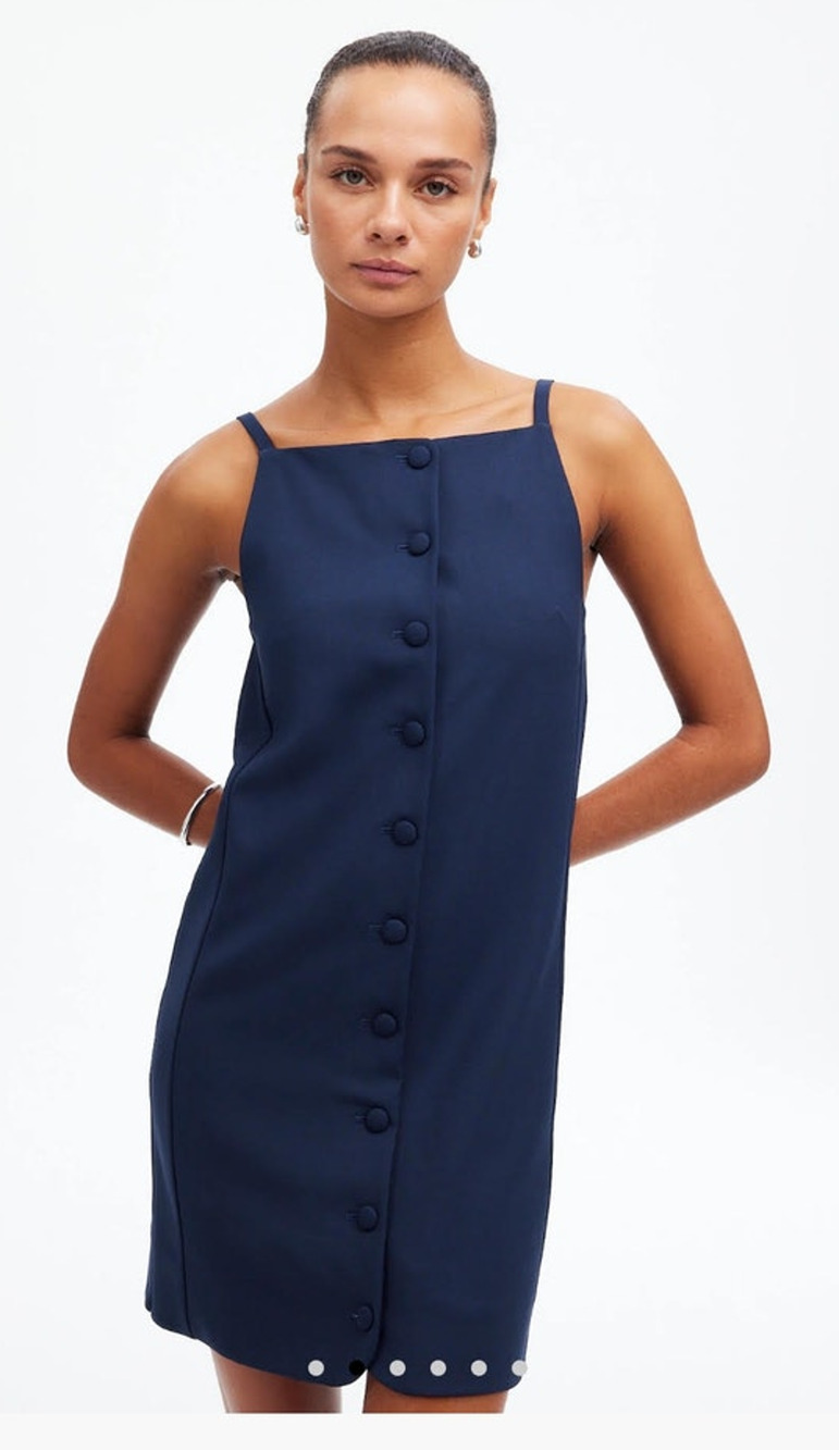 NWT Madewell High-Neck Sleeveless Vest Mini Dress Navy 10